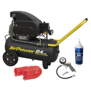 Air Compressor 24L Direct Drive 2hp 110V Site Combo